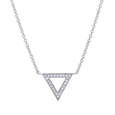 0.07ct 14k White Gold Diamond Triangle Pendant